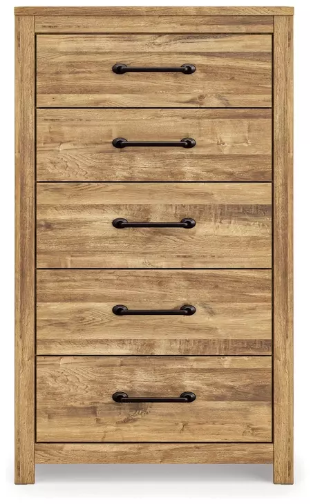 Branstony Golden Rustic 5 Drawer Chest