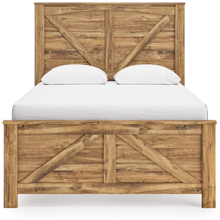 Hastiport Brown Queen Crossbuck Panel Bed