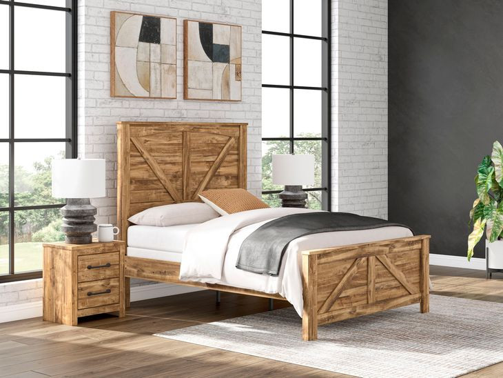 Hastiport Brown Crossbuck Panel Bedroom Set