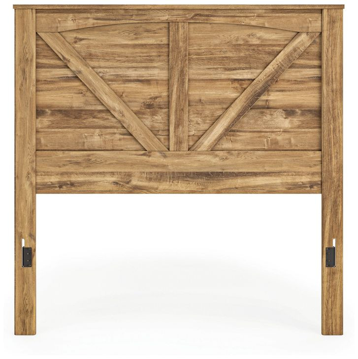 Hastiport Golden Rustic Queen Crossbuck Panel Headboard