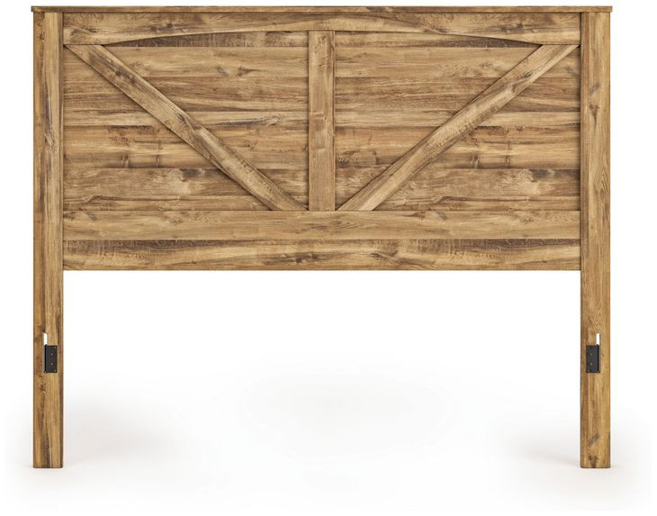 Hastiport Golden Rustic King Crossbuck Panel Headboard