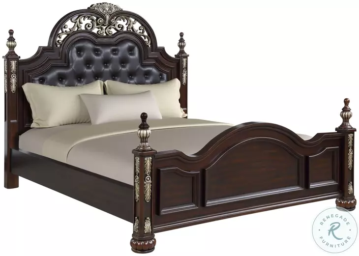 Maximus Madeira California King Upholstered Poster Bed