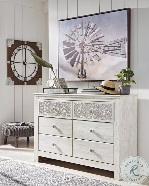 Paxberry Whitewash 6 Drawer Dresser