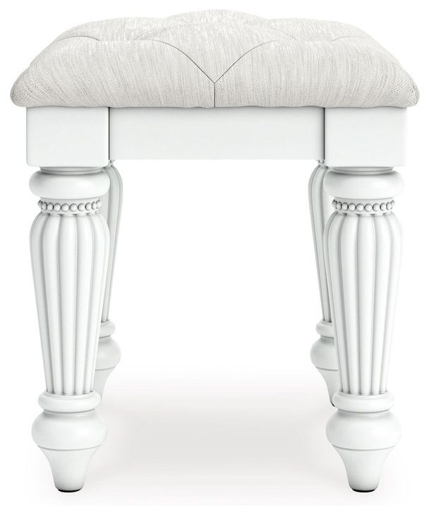 Trindura Light Gray and White Youth Upholstered Panel Bedroom Set with LED