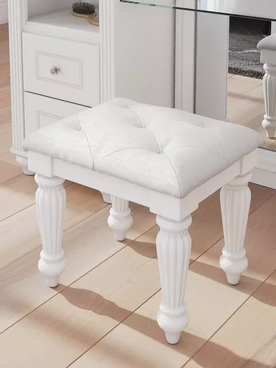 Maylilly White Upholstered Vanity Stool