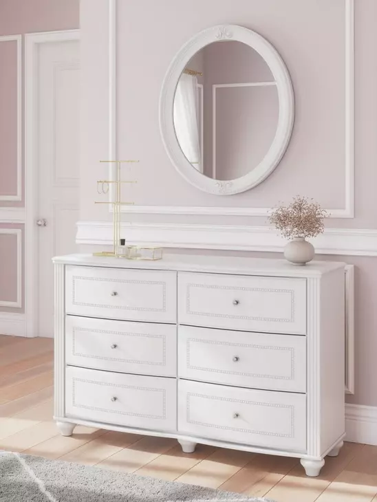Maylilly White Round Wall Mirror