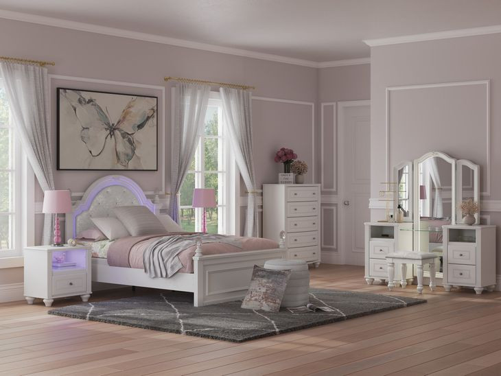 Trindura White Rectangular Vanity Mirror with LED