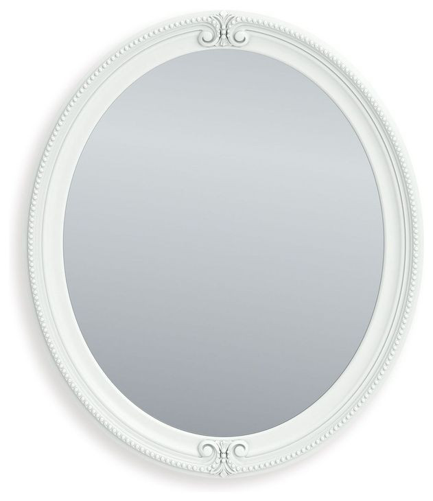 Trindura White Round Wall Mirror