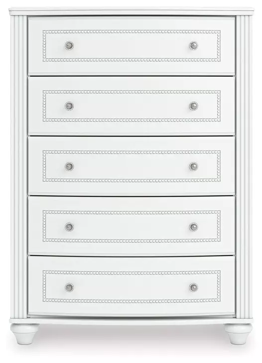 Maylilly White 5 Drawer Chest