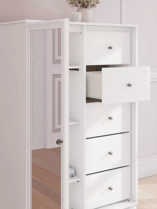 Maylilly White 5 Drawer Door Chest