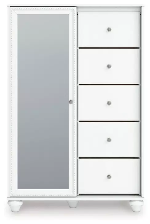 Maylilly White 5 Drawer Door Chest