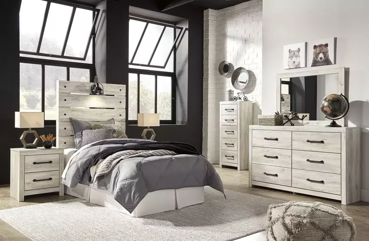 Cambeck Whitewash 6 Drawer Dresser and Rectangular Mirror