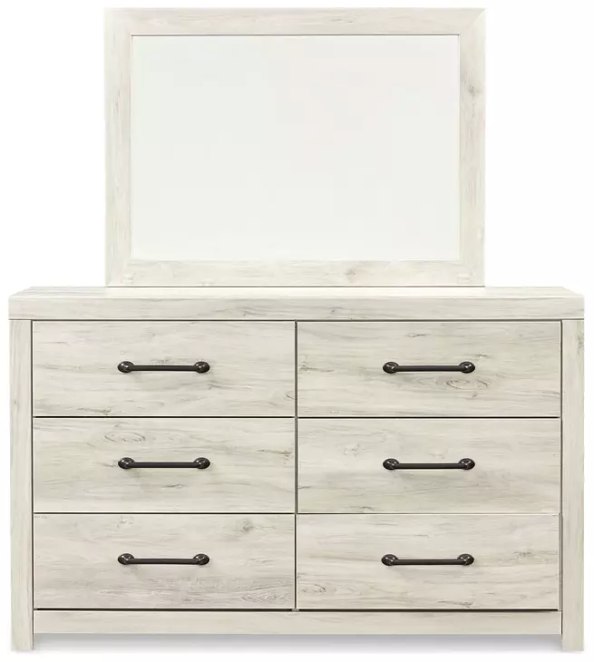 Cambeck Whitewash 6 Drawer Dresser and Rectangular Mirror