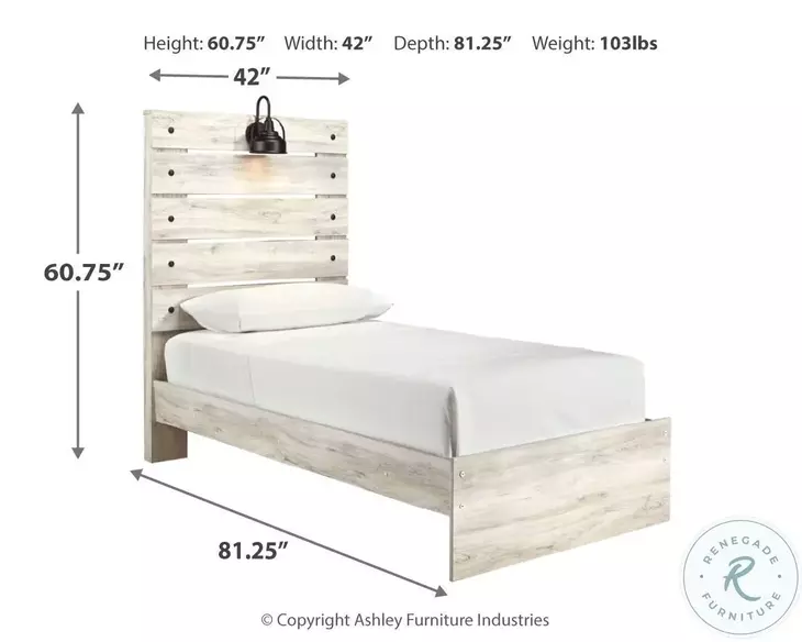 Cambeck Whitewash Twin Panel Bed From Home Gallery Stores | Home