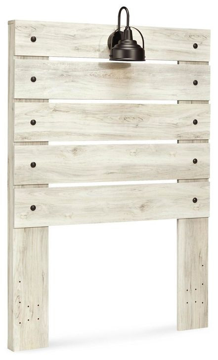Cambeck Whitewash Twin Panel Headboard with LED and USB Charging