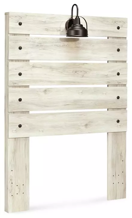 Cambeck Whitewash Twin Panel Headboard with LED and USB Charging