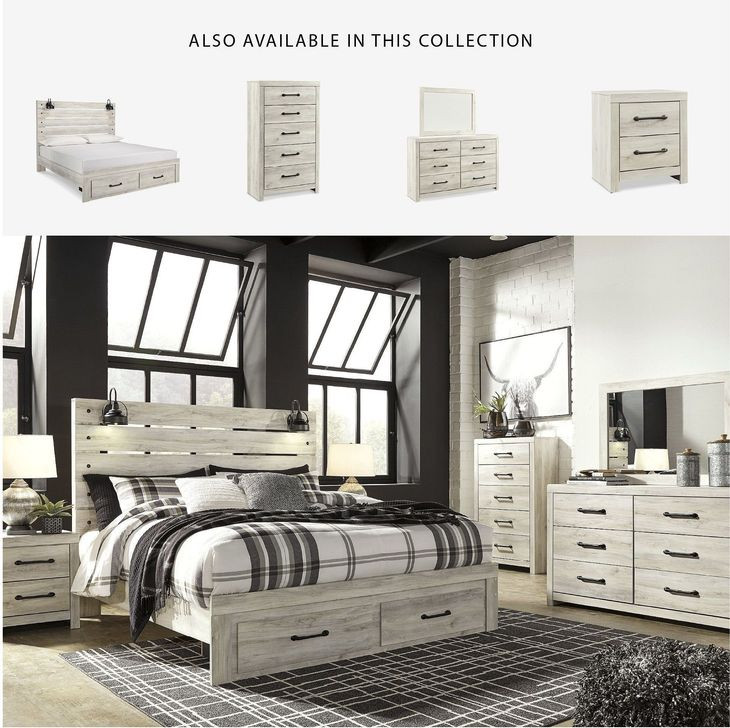 Cambeck Whitewash King Panel Storage Bed