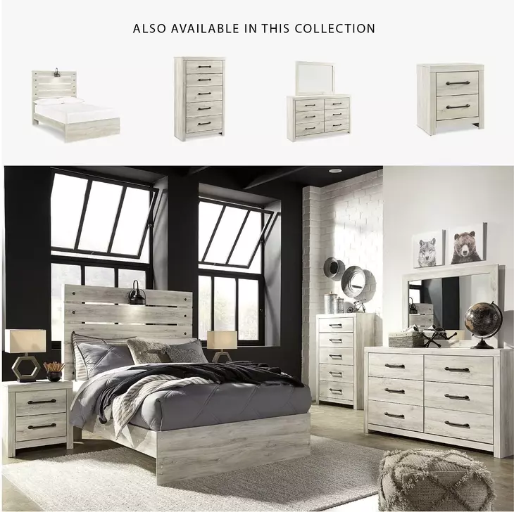 Cambeck Whitewash Full Panel Bed
