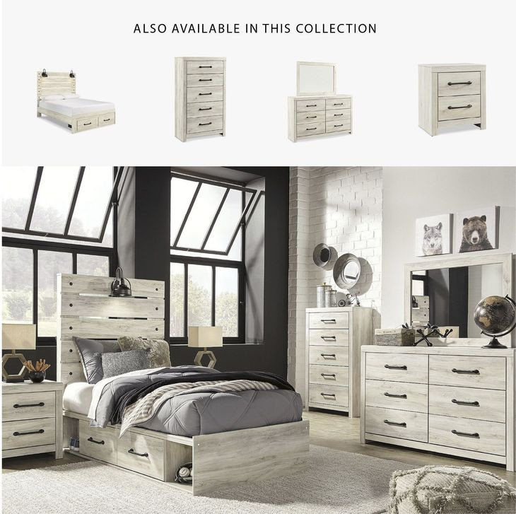 Cambeck Whitewash Queen Panel Storage Bed