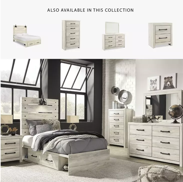 Cambeck Whitewash Queen Panel Storage Bed