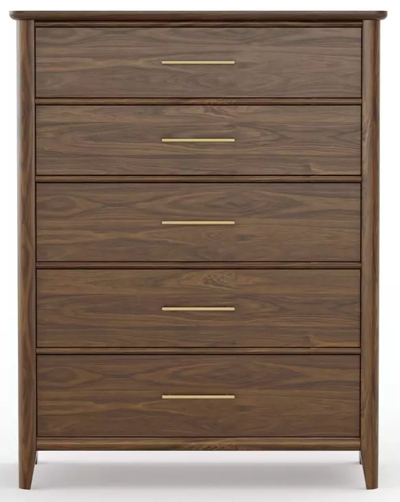 Nordhaven Nordic Walnut 5 Drawer Chest