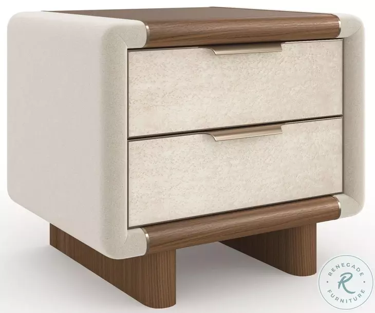 Botero Retro Walnut and Smoke Birdseye Small Nightstand