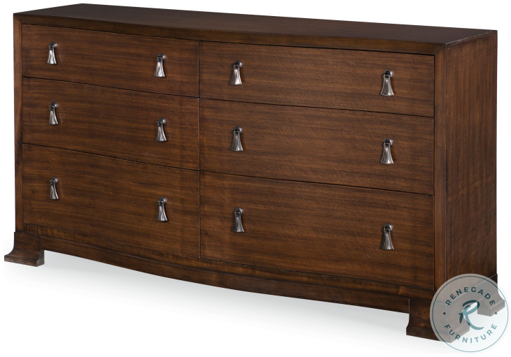 Frasier Serpentine Brunette 6 Drawer Dresser