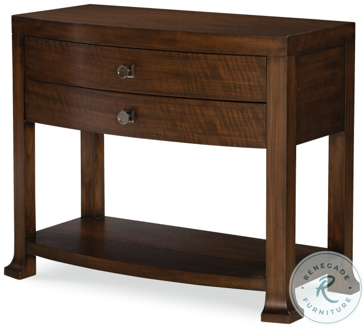 Cline Brunette 2 Drawer Nightstand with USB Charging