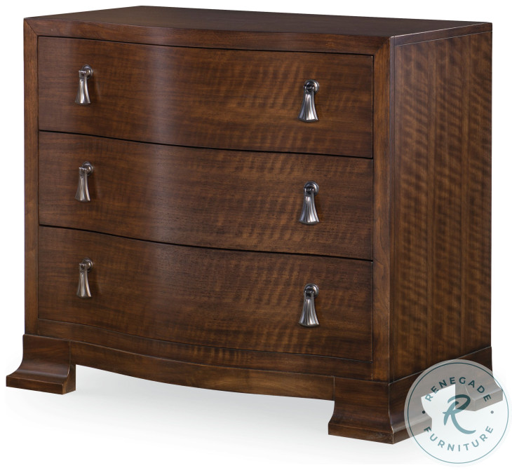 Frasier Serpentine Brunette 3 Drawer Nightstand with USB Charging