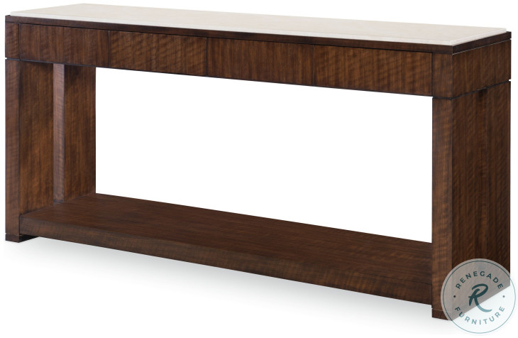 Warner Brunette Console Table with Stone Top