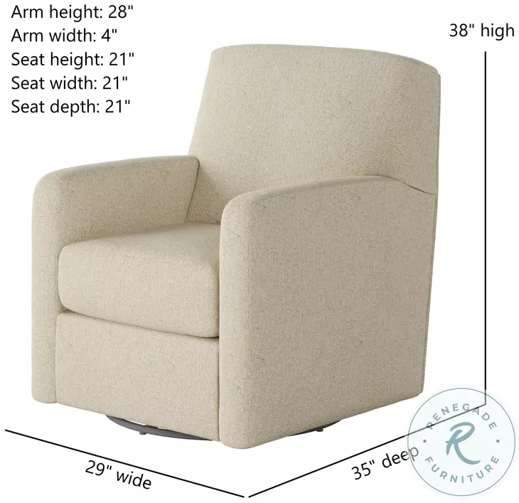 Flash Dance Journey Ivory Swivel Glider