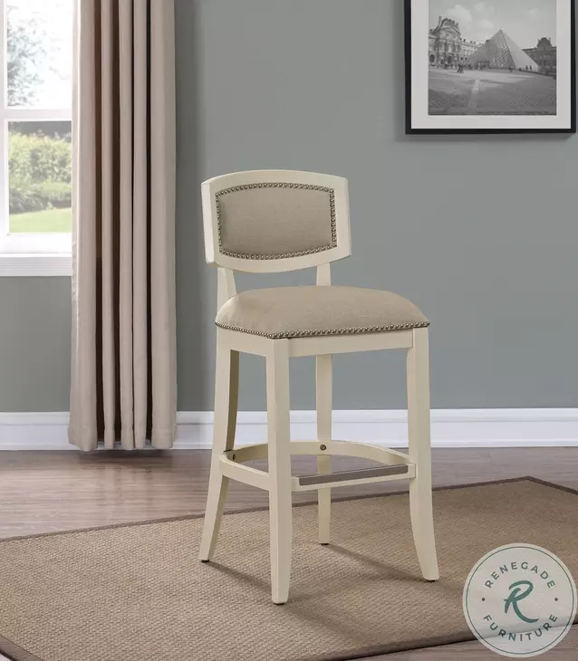 Beverly Off White Stool with Back