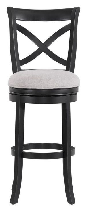 Booker Gray Upholstered Swivel Counter Height Dining Stool With Black Frame