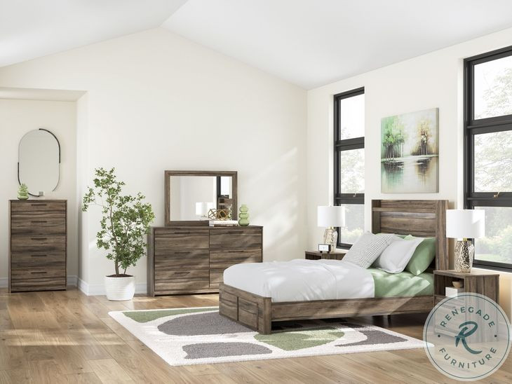 Jusika Brown Youth Panel Storage Bedroom Set