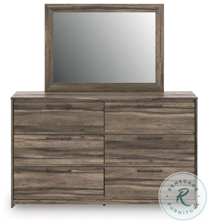 Jusika Brown Dresser with Mirror
