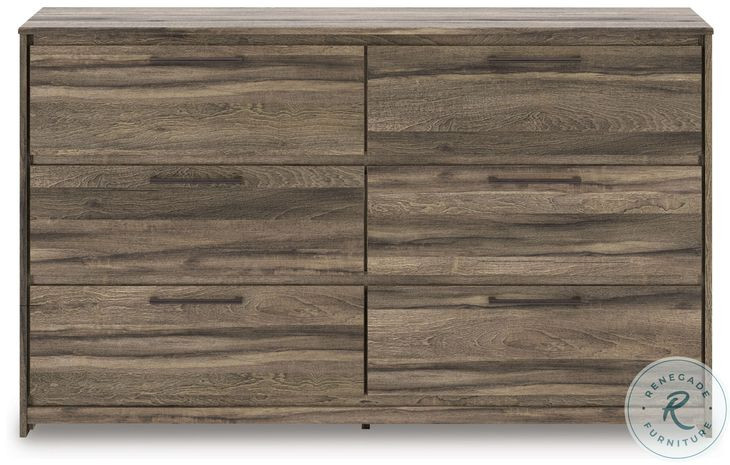 Jusika Brown 6 Drawer Dresser