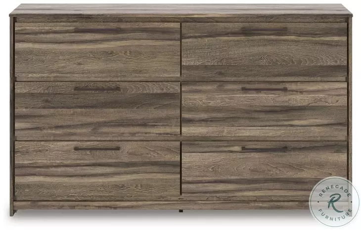 Jusika Brown 6 Drawer Dresser