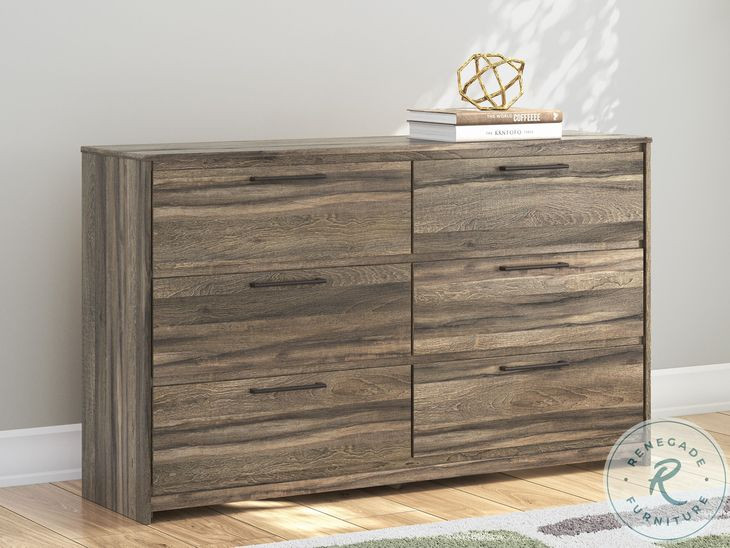 Jusika Brown 6 Drawer Dresser