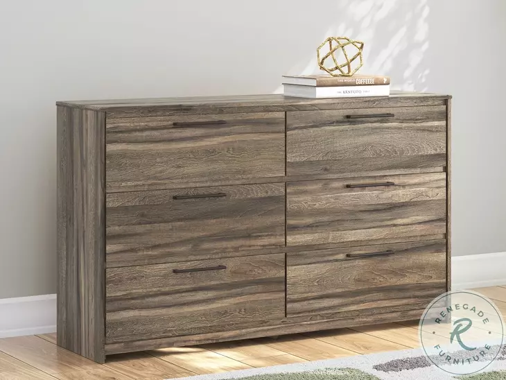 Jusika Brown 6 Drawer Dresser