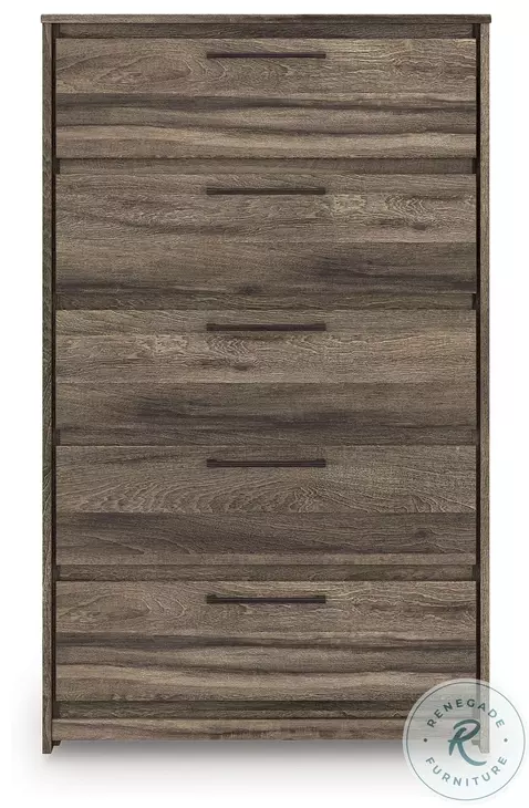 Jusika Brown 5 Drawer Chest