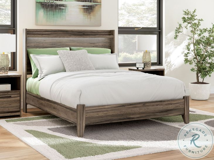 Jusika Brown Queen Panel Bed