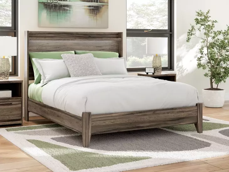 Baystorm Brown Queen Storage Panel Bed with LED
