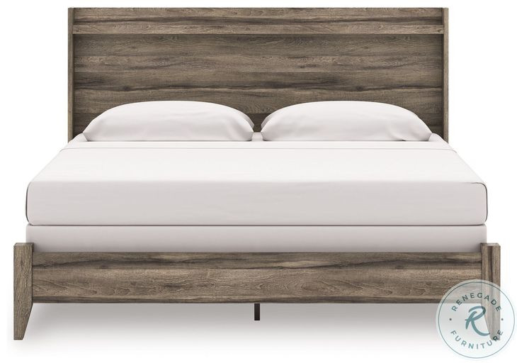 Jusika Brown King Panel Bed