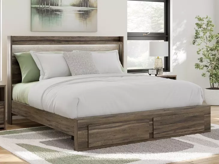 Baystorm Weathered Brown King Panel Headboard