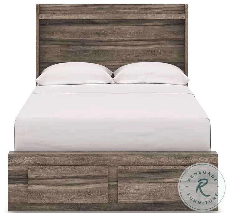 Jusika Brown Full Panel Storage Bed