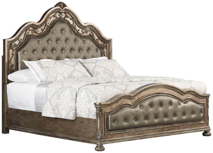 B02011 Gray Upholstered Queen Bed