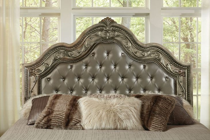 B02011 Gray Upholstered Queen Bed
