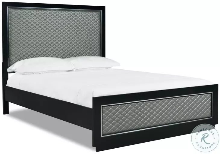 Luxor Black And Gray California King Panel Bed
