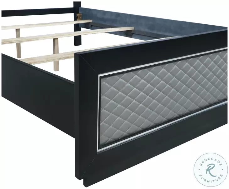 Luxor Black And Gray California King Panel Bed