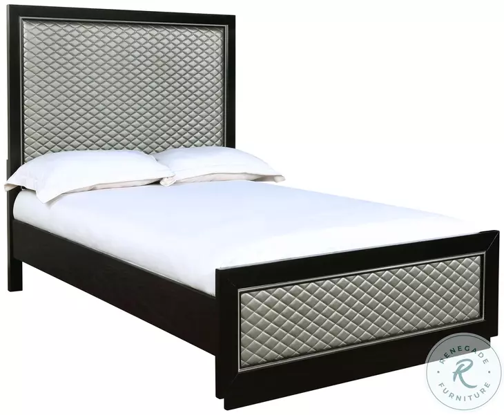 Luxor Black And Gray Full Panel Bed